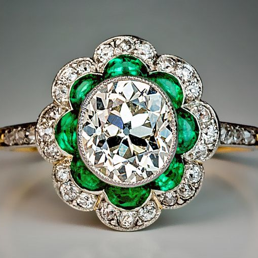 Vintage Emerald Crystal Ring