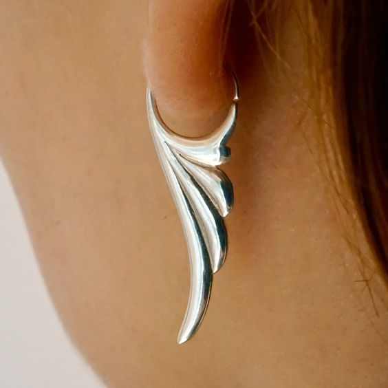 Vintage Silver Wing Earrings