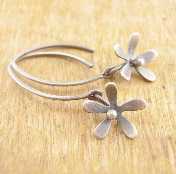 Vintage Silver Flower Earrings