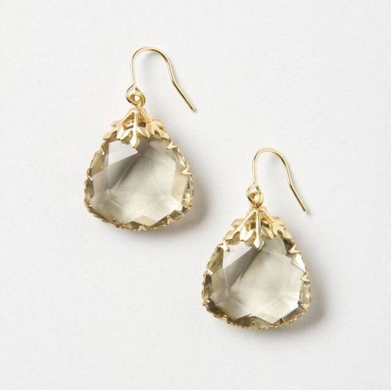 Vintage Crystal Gold Earrings