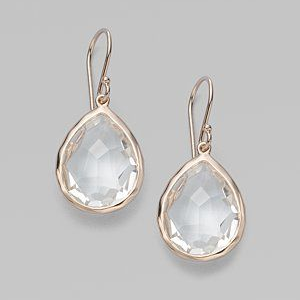 Vintage White Crystal Drop Earrings