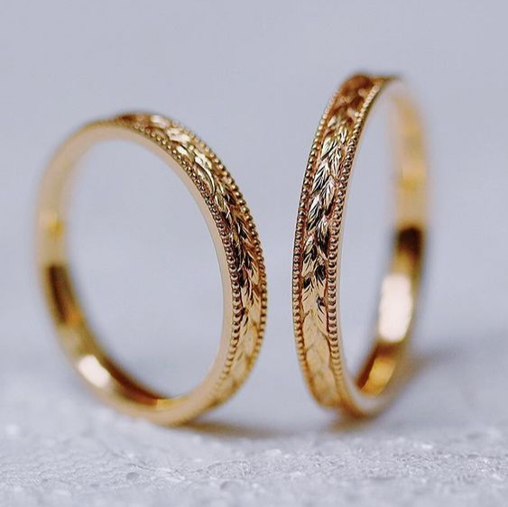 Vintage Gold Couple Ring Set