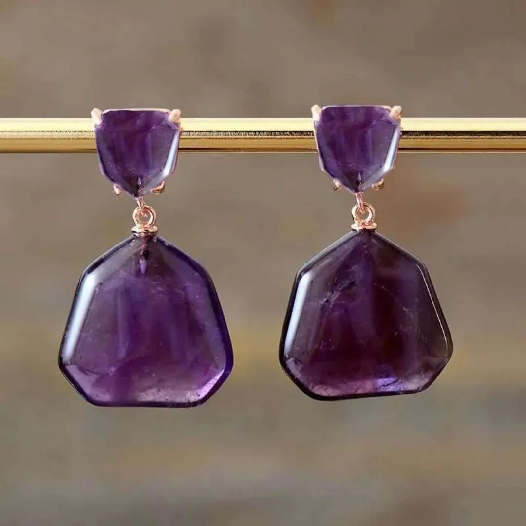 Vintage Purple Crystal Earrings