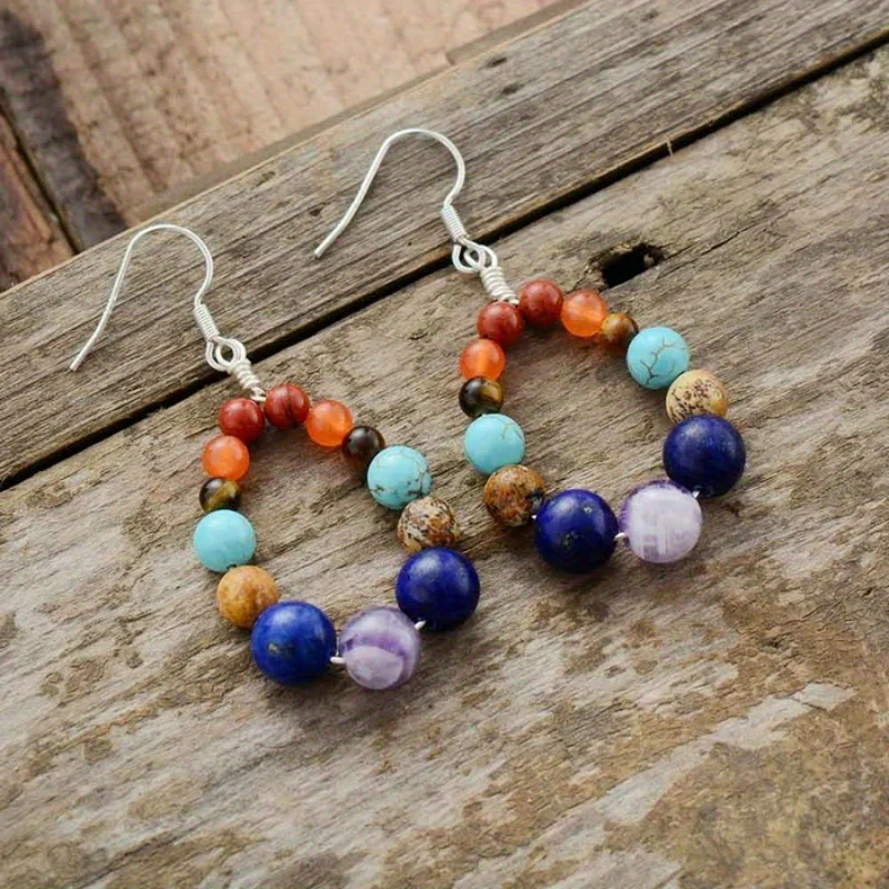 Vintage Colorful Stones Earrings