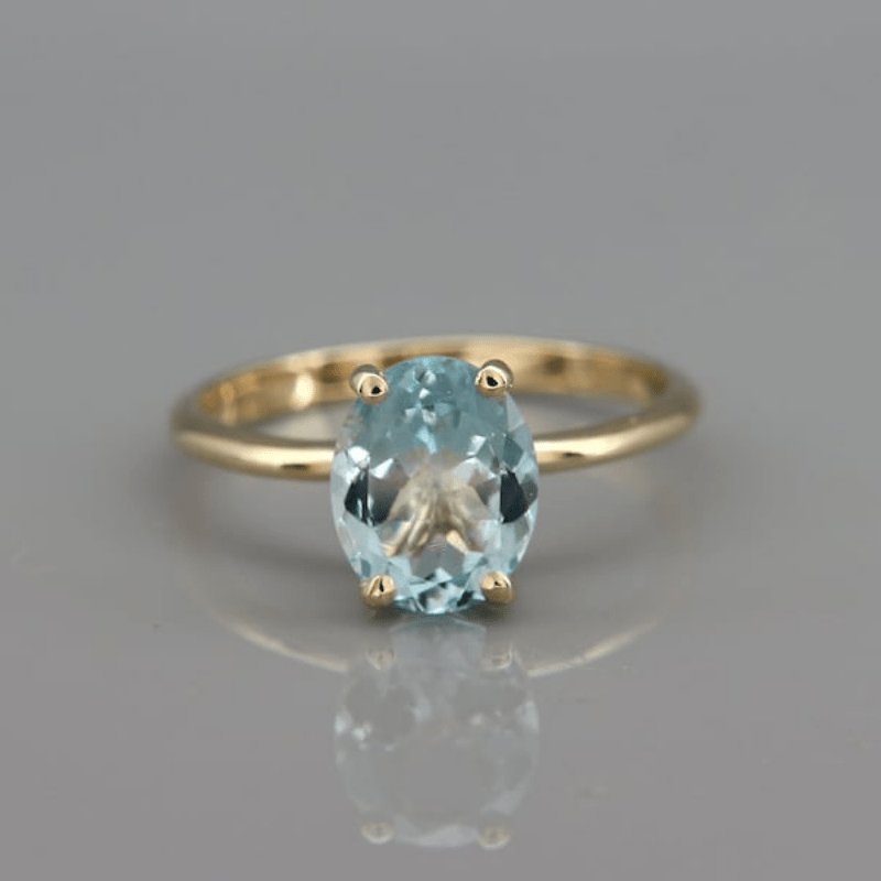 Vintage Gold Blue Crystal Ring