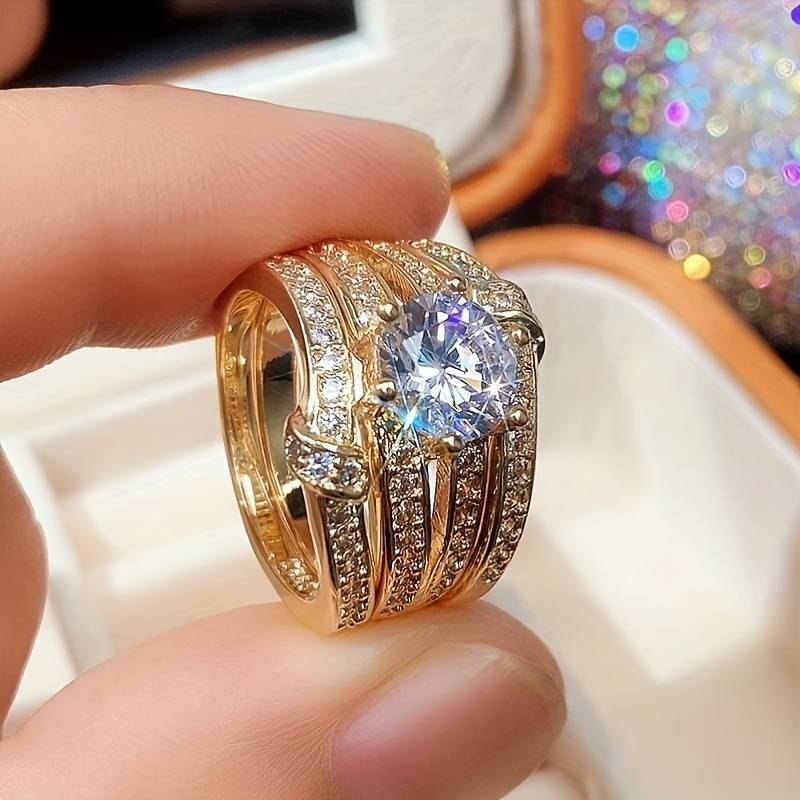 Vintage Sparkling Golden Rings