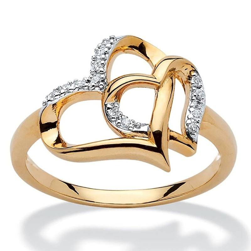 Vintage Knotted Love Zirconia Gold Ring