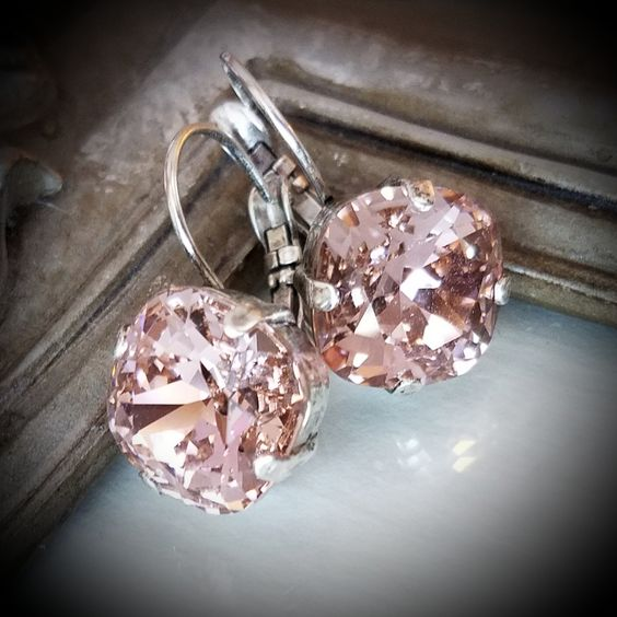 Vintage Pink Glass Earrings