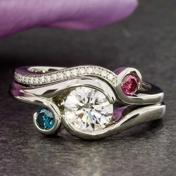 Vintage Colored Zirconia Silver Ring