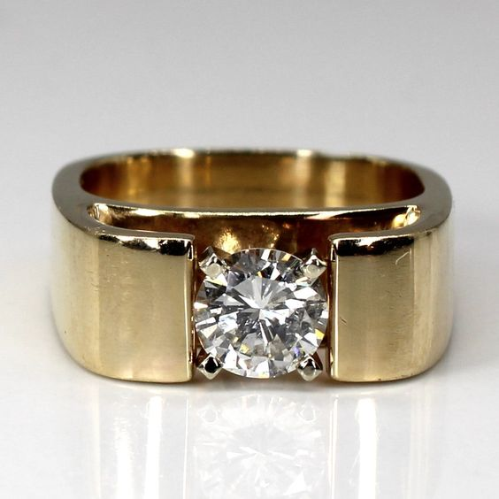 Vintage Inlaid Zirconia Gold Open Ring