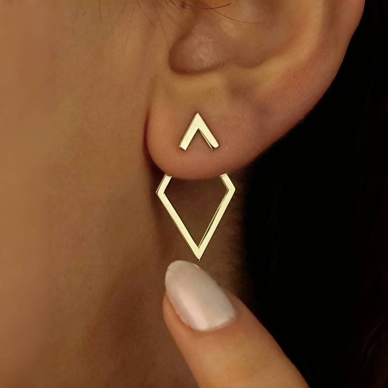 Vintage Point Geometric Golden Earrings