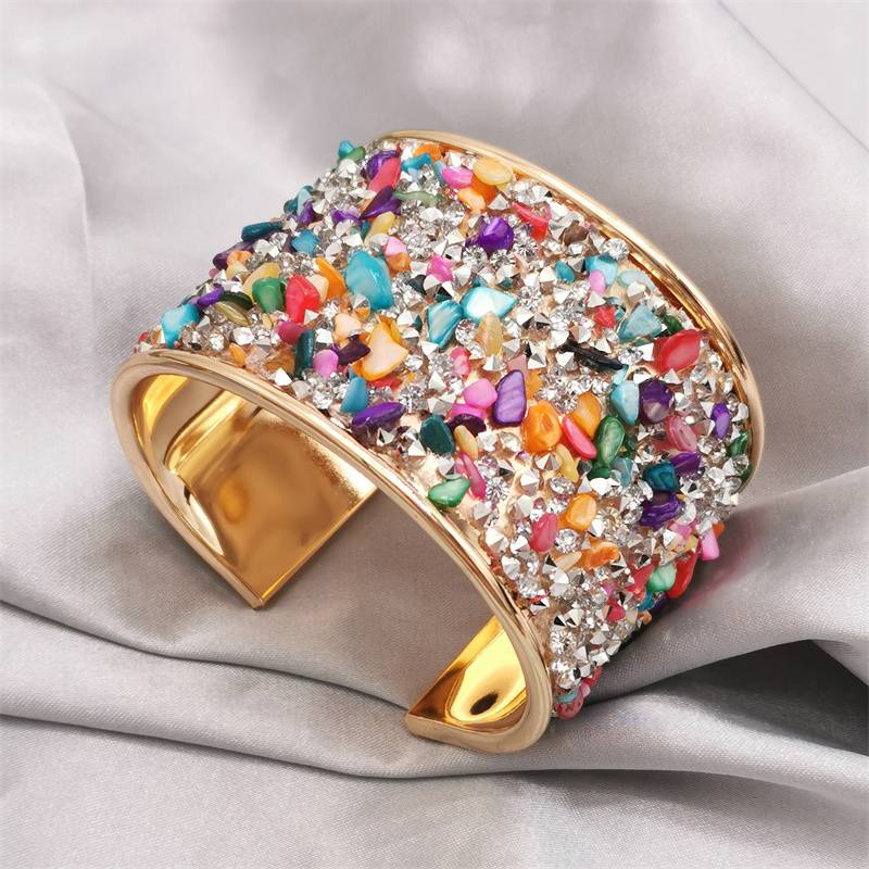 Vintage Colorful Crystals Golden Bracelet