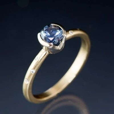 Vintage Blue Crystal Ball Ring