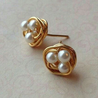 Vintage Pearl Nest Earrings