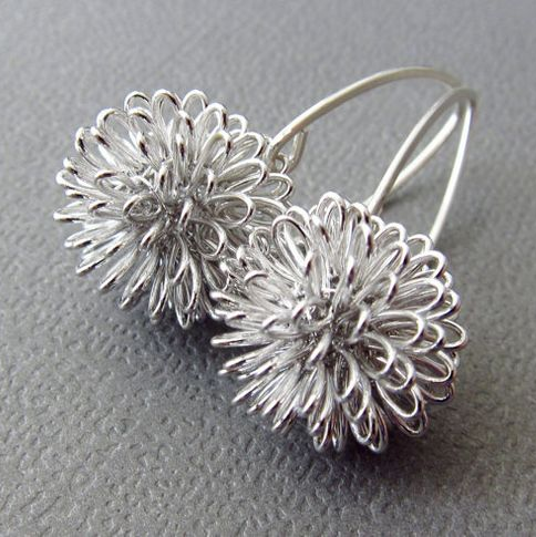 Vintage Silver Blossom Earrings