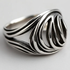 Vintage Hollow Silver Ring