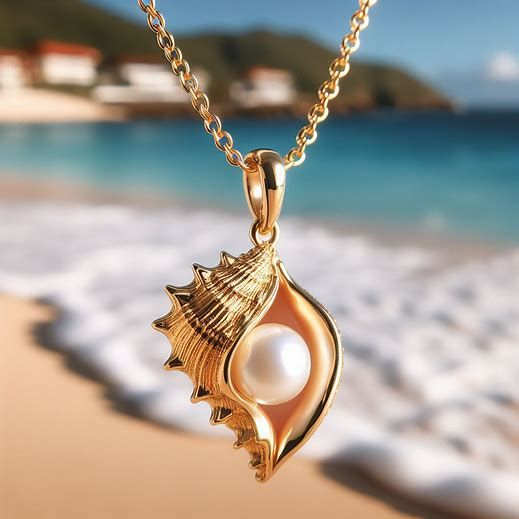 Vintage Golden Pearl Shell Necklace