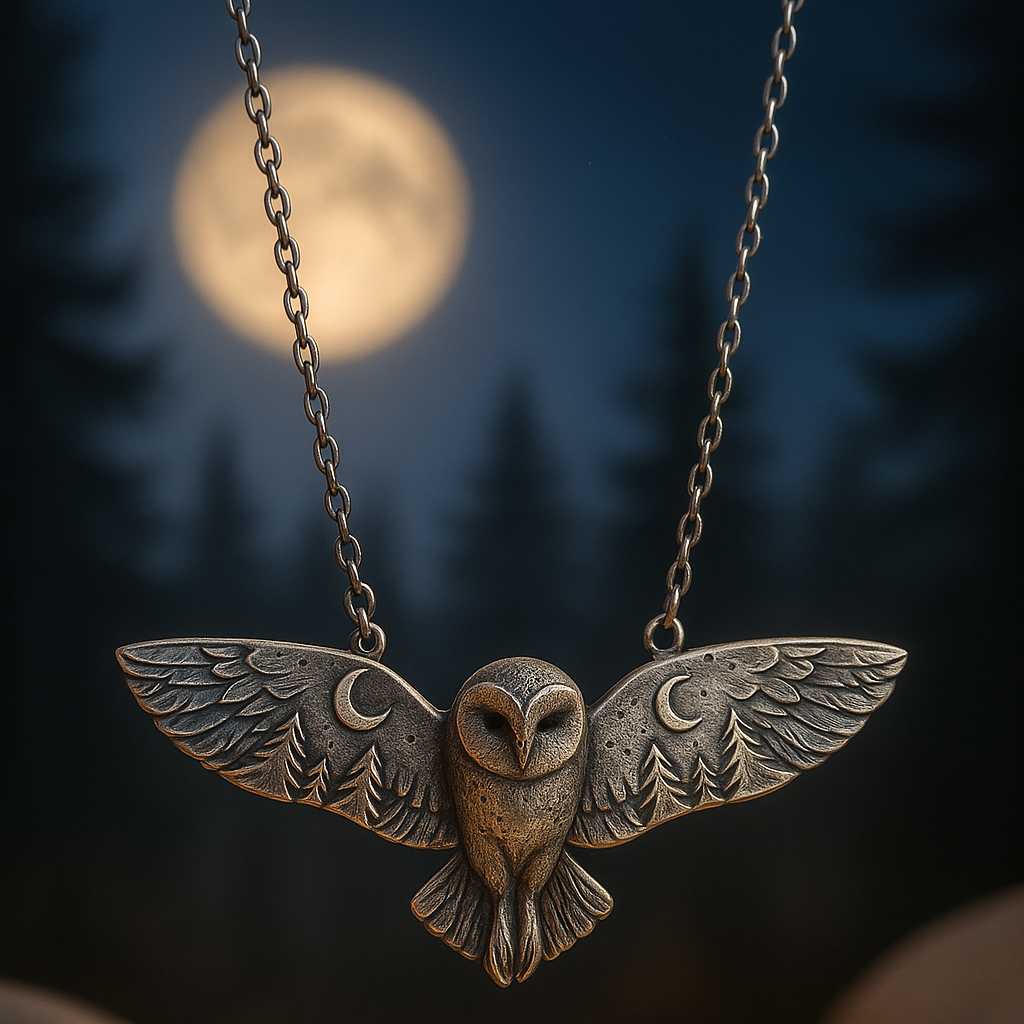 Night Owl Silver Necklace