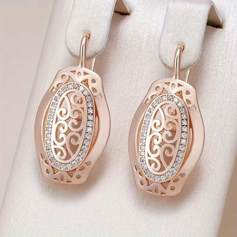 Hollow Zirconia Tribal Earrings