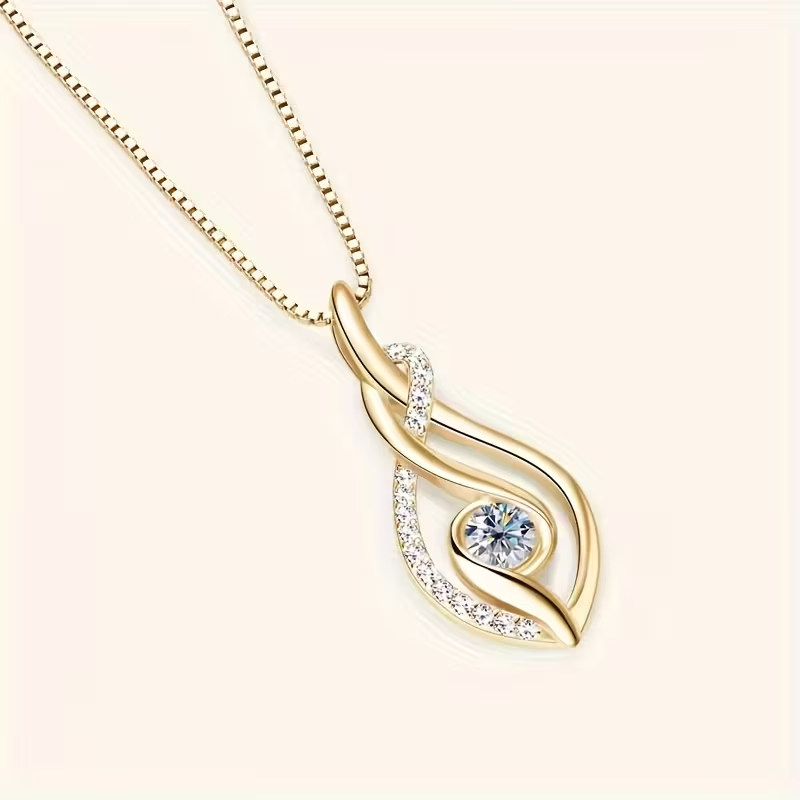Crystal Orbit Zirconia Gold Necklace