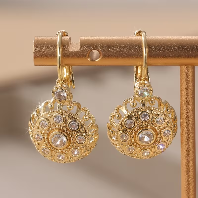 Rounded Hollow Mandala Earrings
