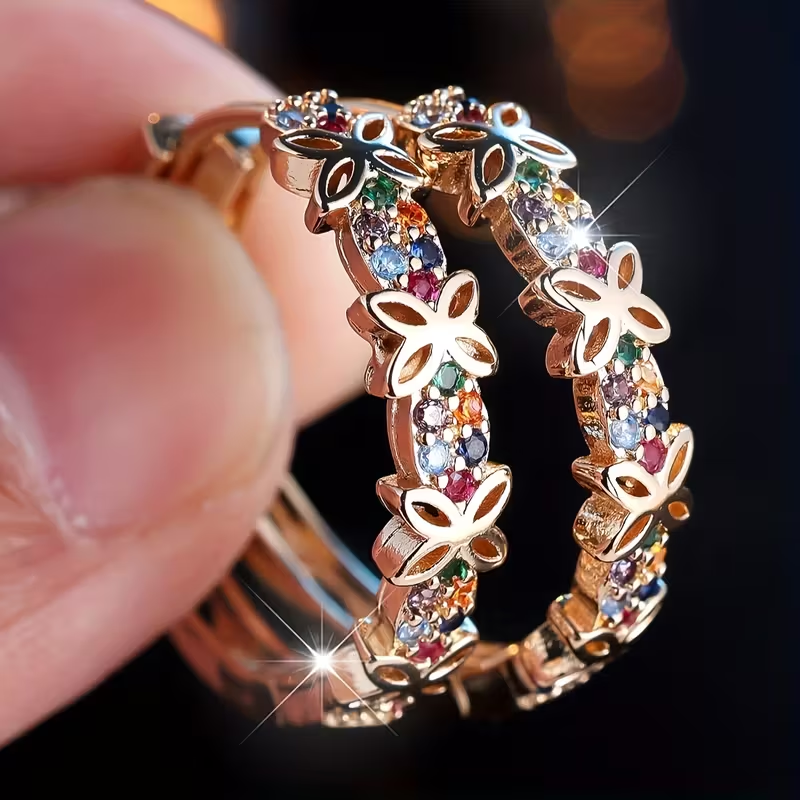 Nature Colorful Hoop Earrings