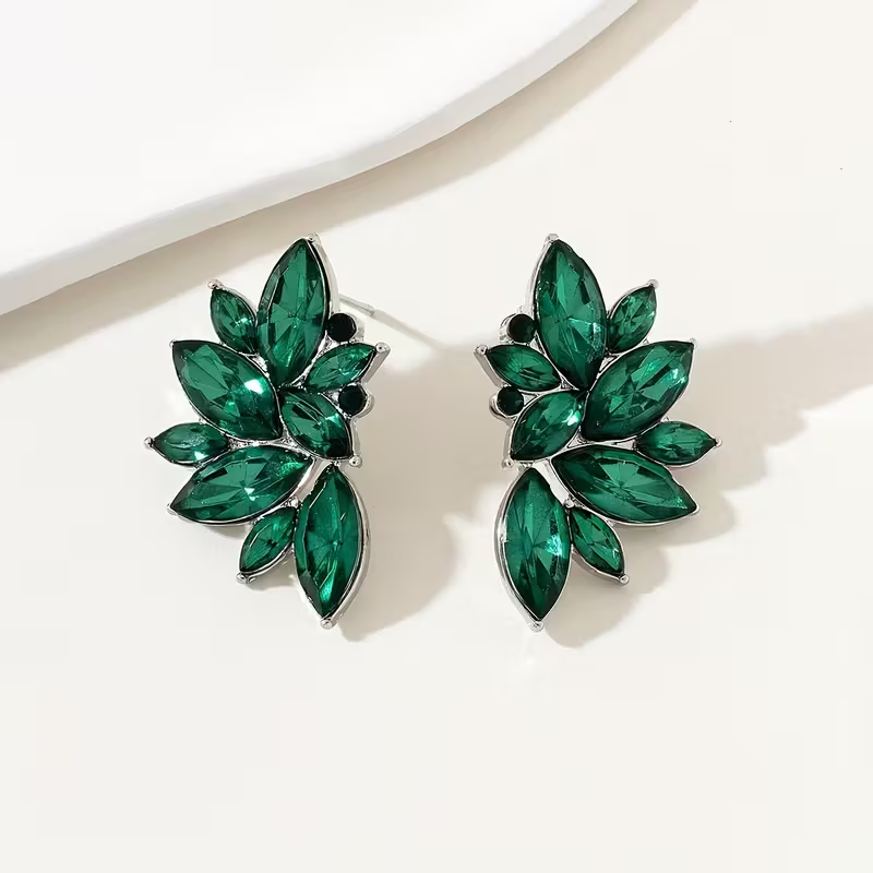 Crystalline Green Wings Earrings