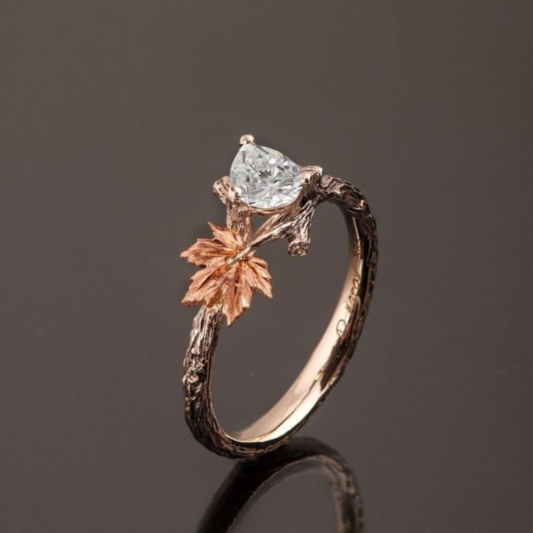 Branch White Crystal Ring