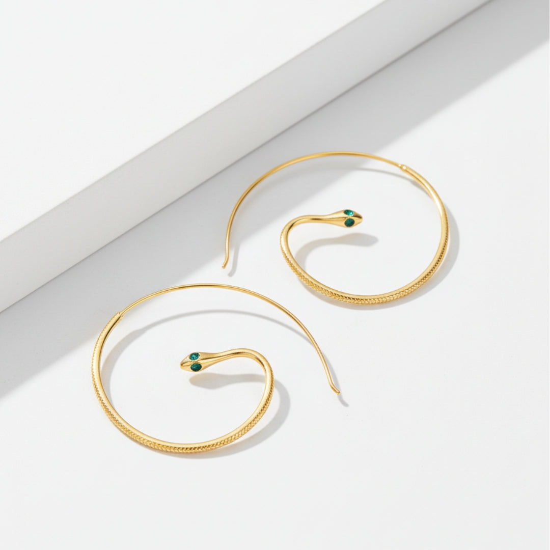 Snake Hoop Earrings