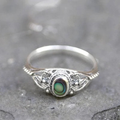 Rainbow Shell Filigree Design Ring