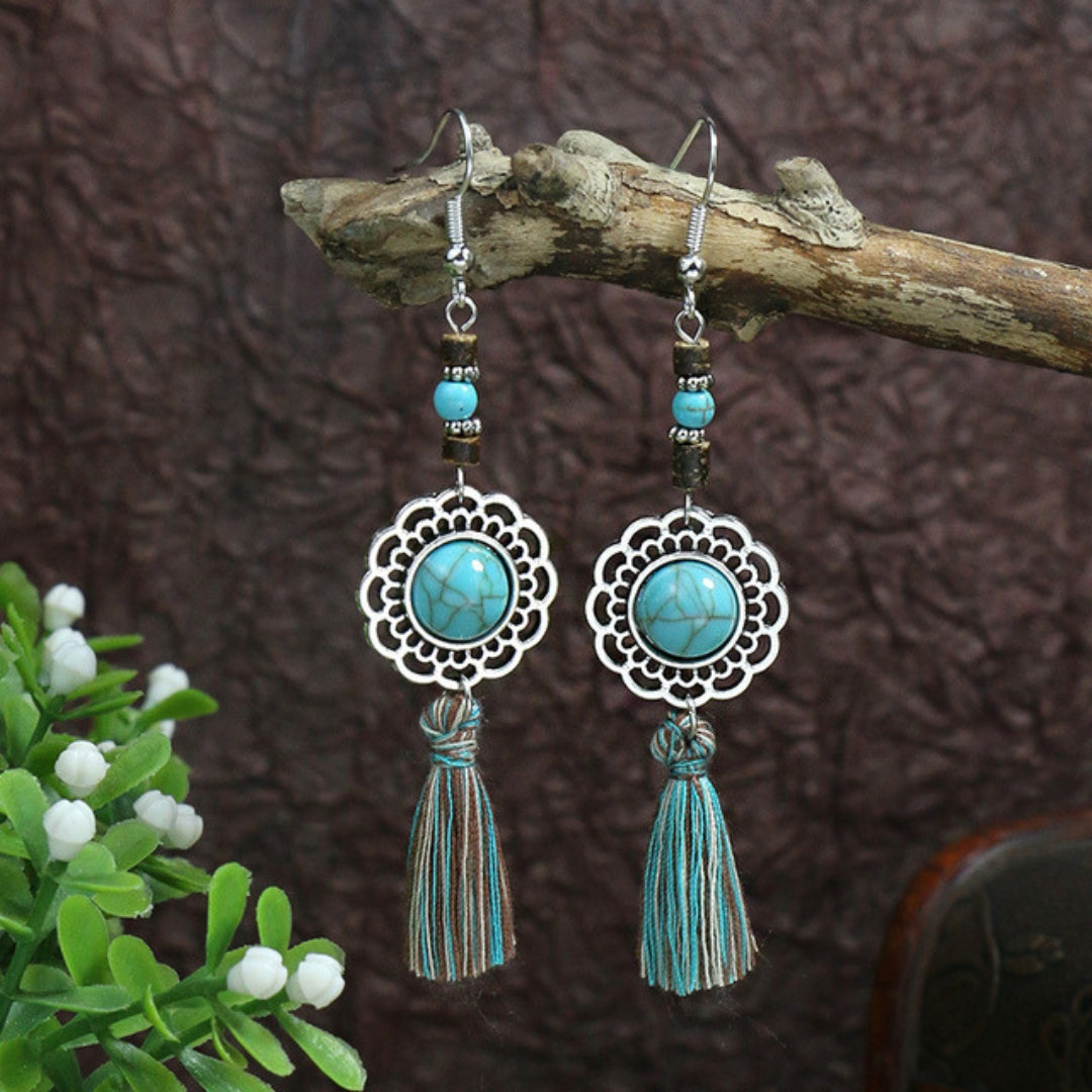 Silver Opal Dangling Earrings