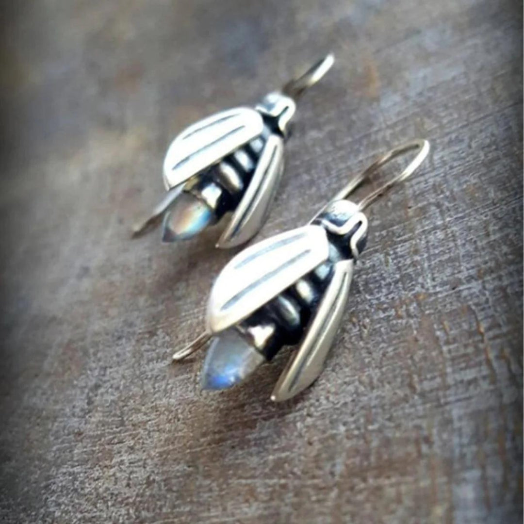 Boho bee earrings in silver – Timeless Treasures Brand