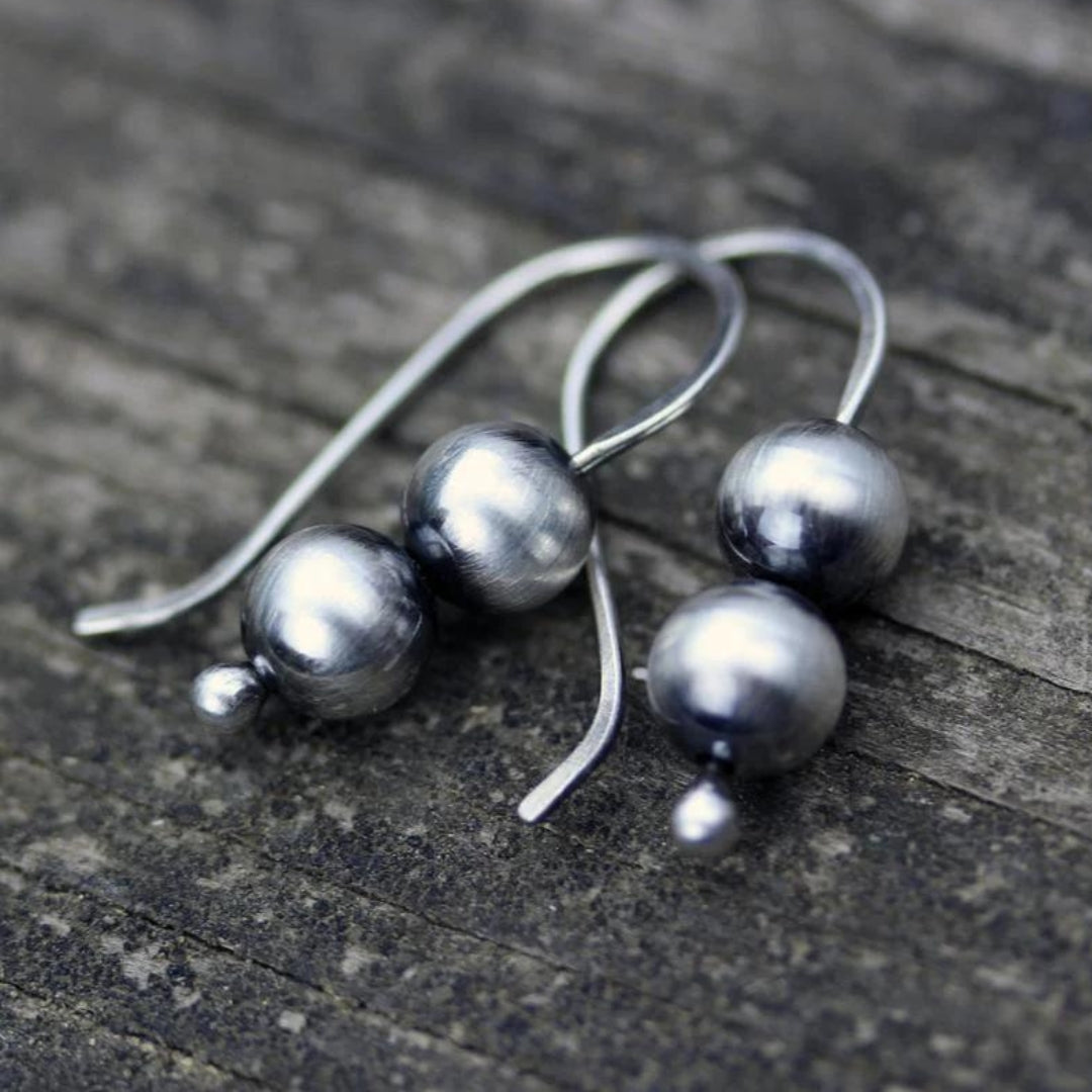 Boho Silver Pearl Earrings – Timeless Treasures Brand
