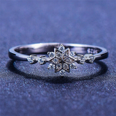 Snowflake Ring in Sterling Silver 925