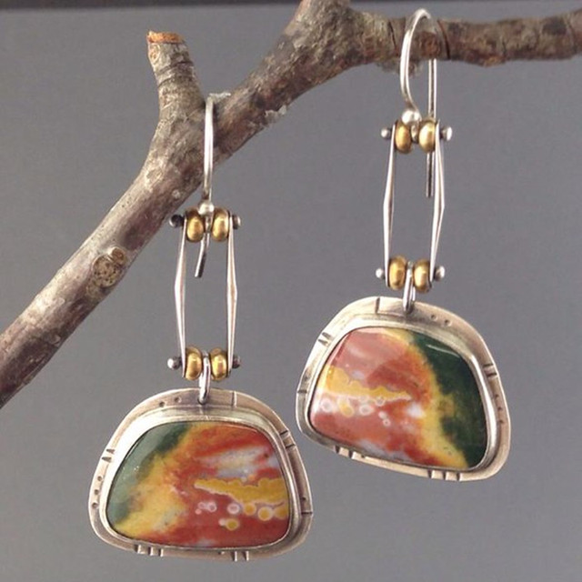 Colorful Natural Stone Earrings