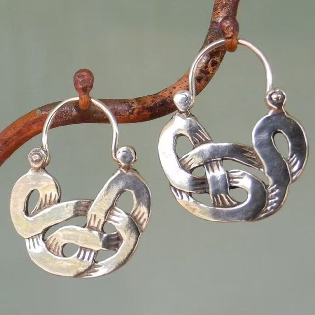 Vintage Irregular Earrings in Silver