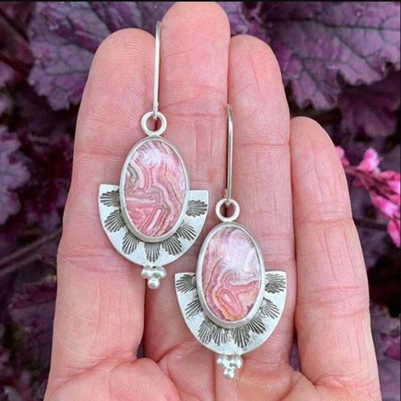 Vintage Pink Stone Earrings