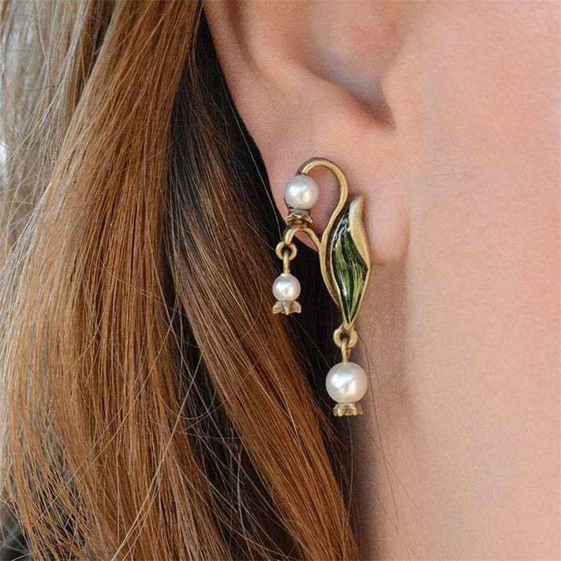 Boho Earrings with Enamel and Pearls – Timeless Treasures Brand