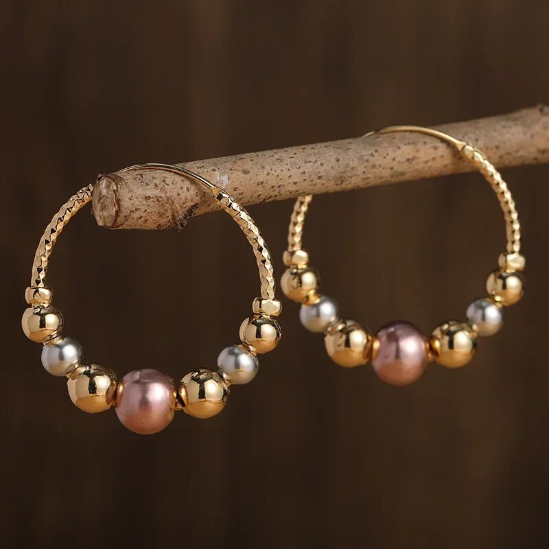 Vintage Colored Pearl Earrings