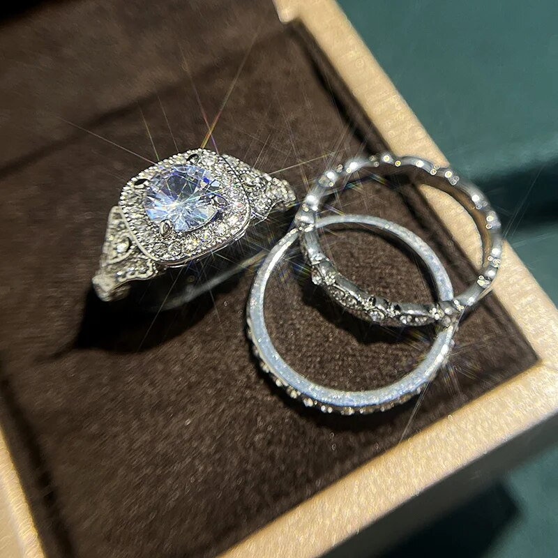 Vintage Crystal Ring Set