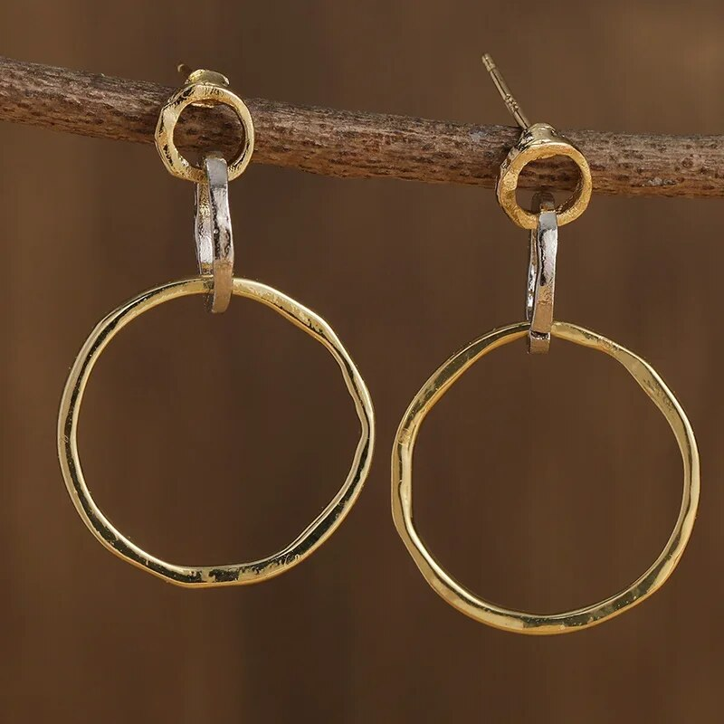 Vintage Gold & Silver Hoop Earrings