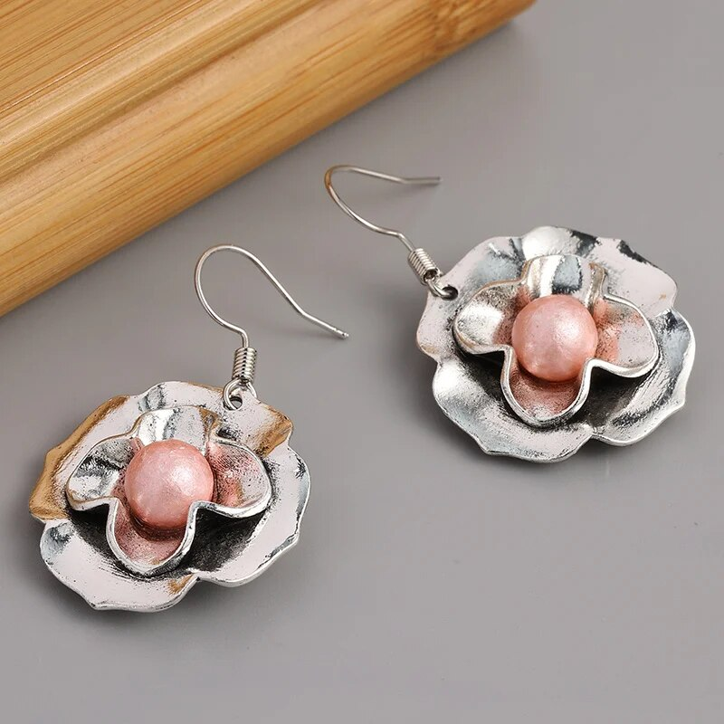 Vintage Pink Pearl Earrings