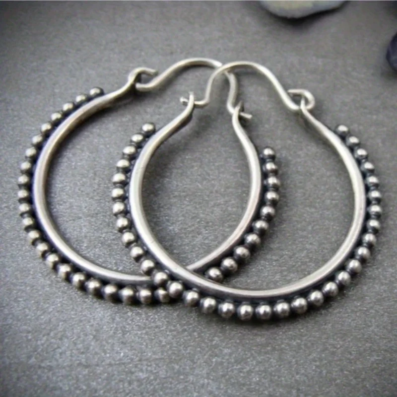 Vintage Silver Beads Earrings